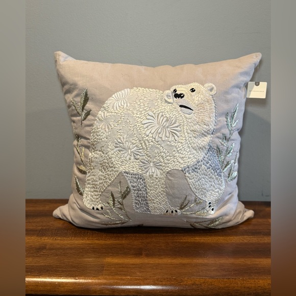 Karen Nicol Embroidered Wintertime Pillow - Picture 5 of 8